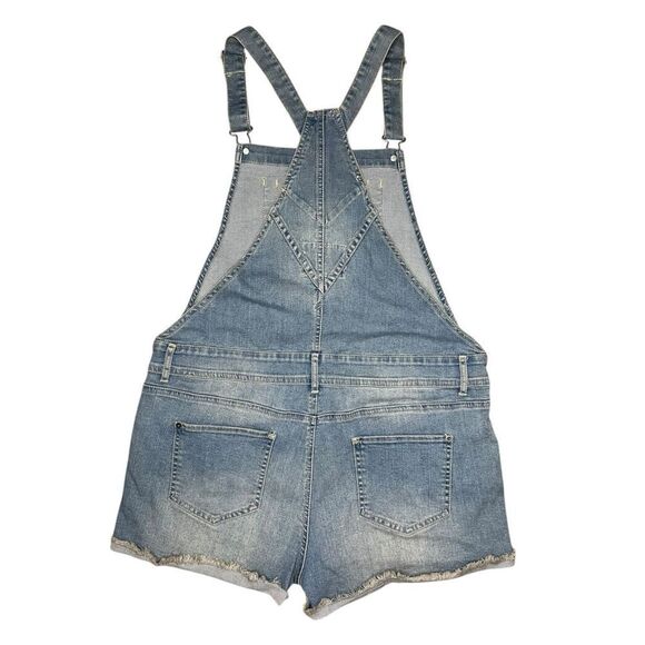 American Rag Juniors 11 Jean Shortalls Overalls Embroidered Floral - Picture 4 of 6